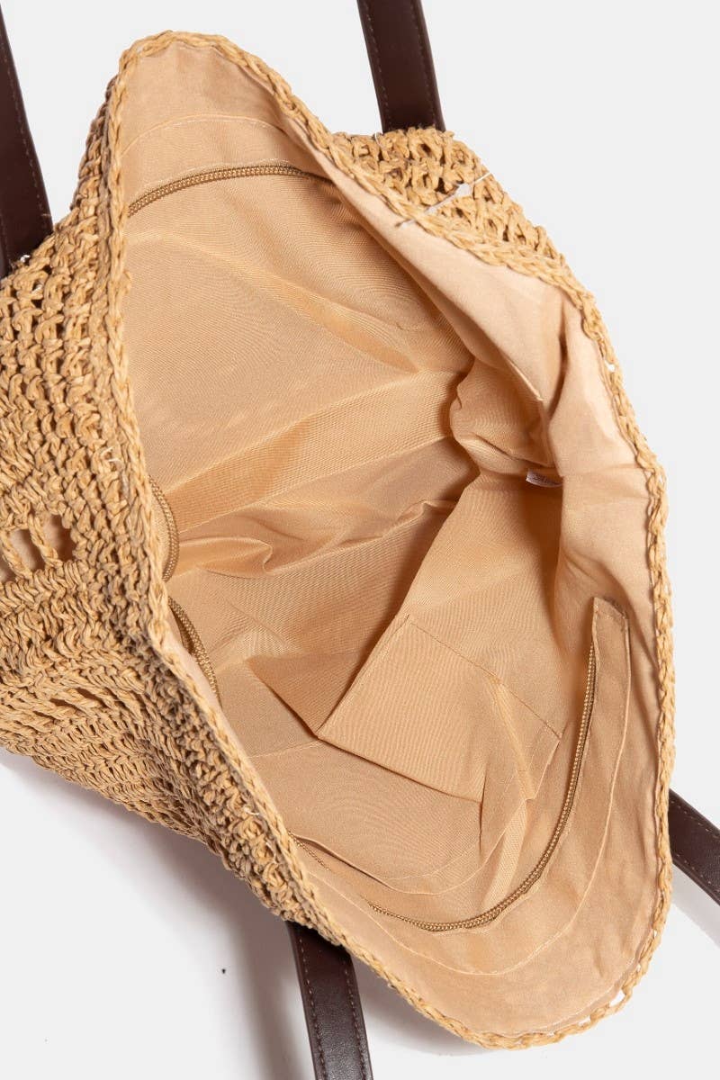 Straw Braided Rounded Tote Bag