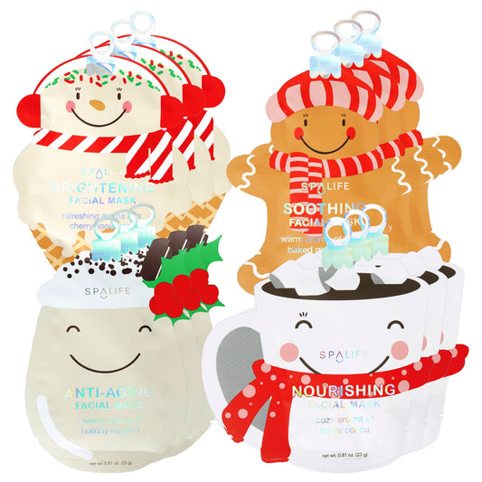 Christmas Holiday Treats Assorted Skincare Masks  | 12 Pack