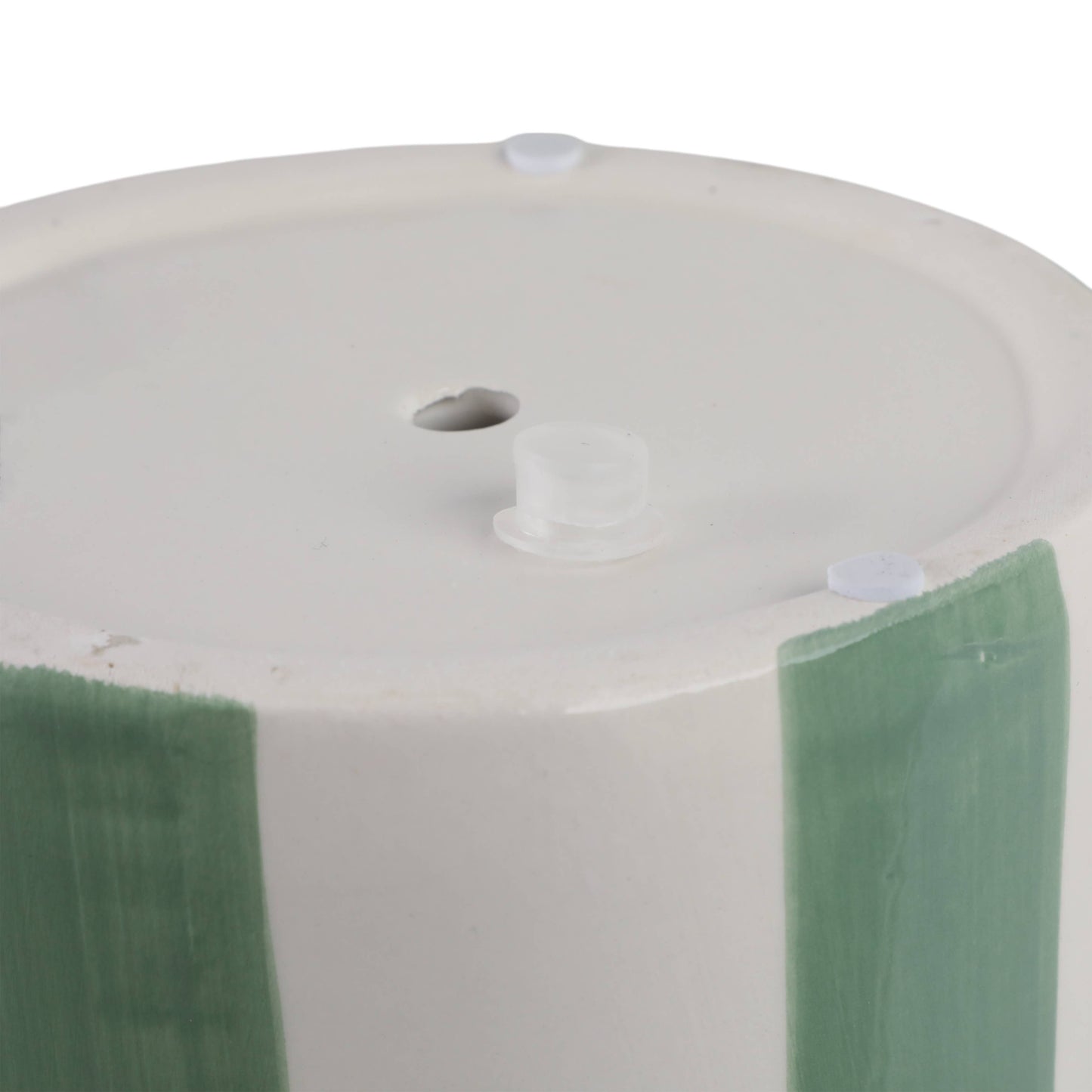 Green/White Ceramic Striped, 6/8 in.
