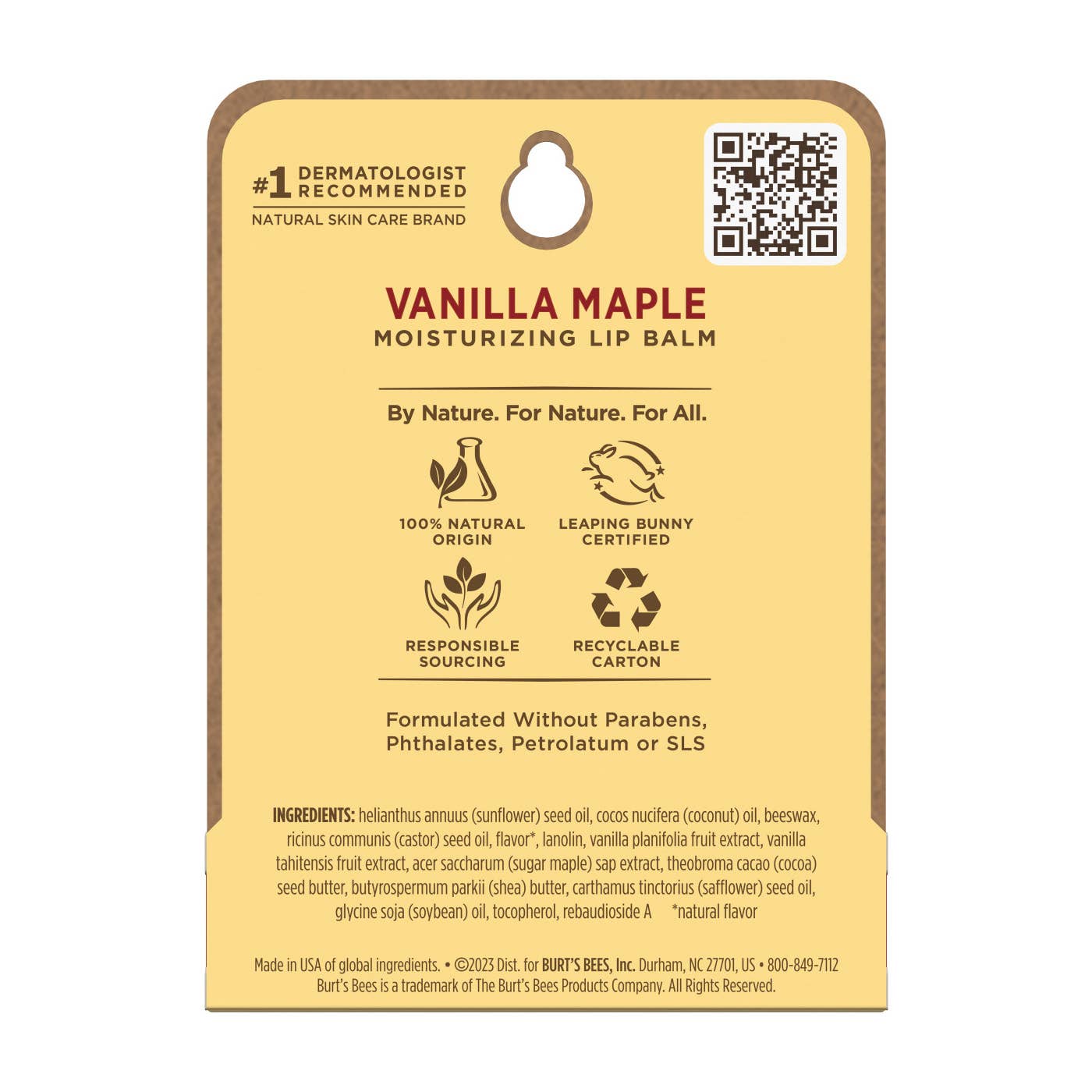 Holiday Vanilla Maple Lip Balm 0.15 Oz. Blister Box