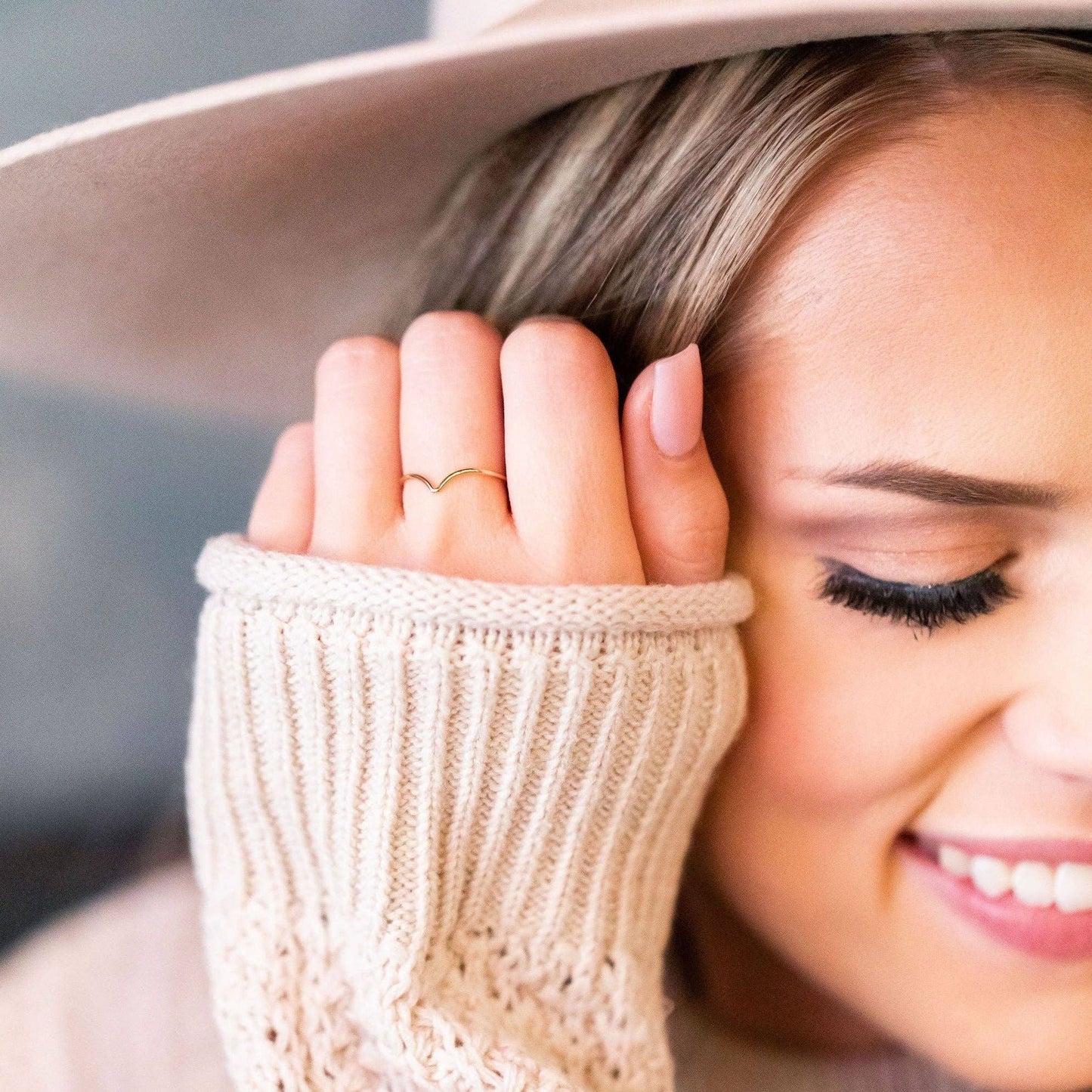 Chevron Stacking Ring - Waterproof, Hypoallergenic, Minimal