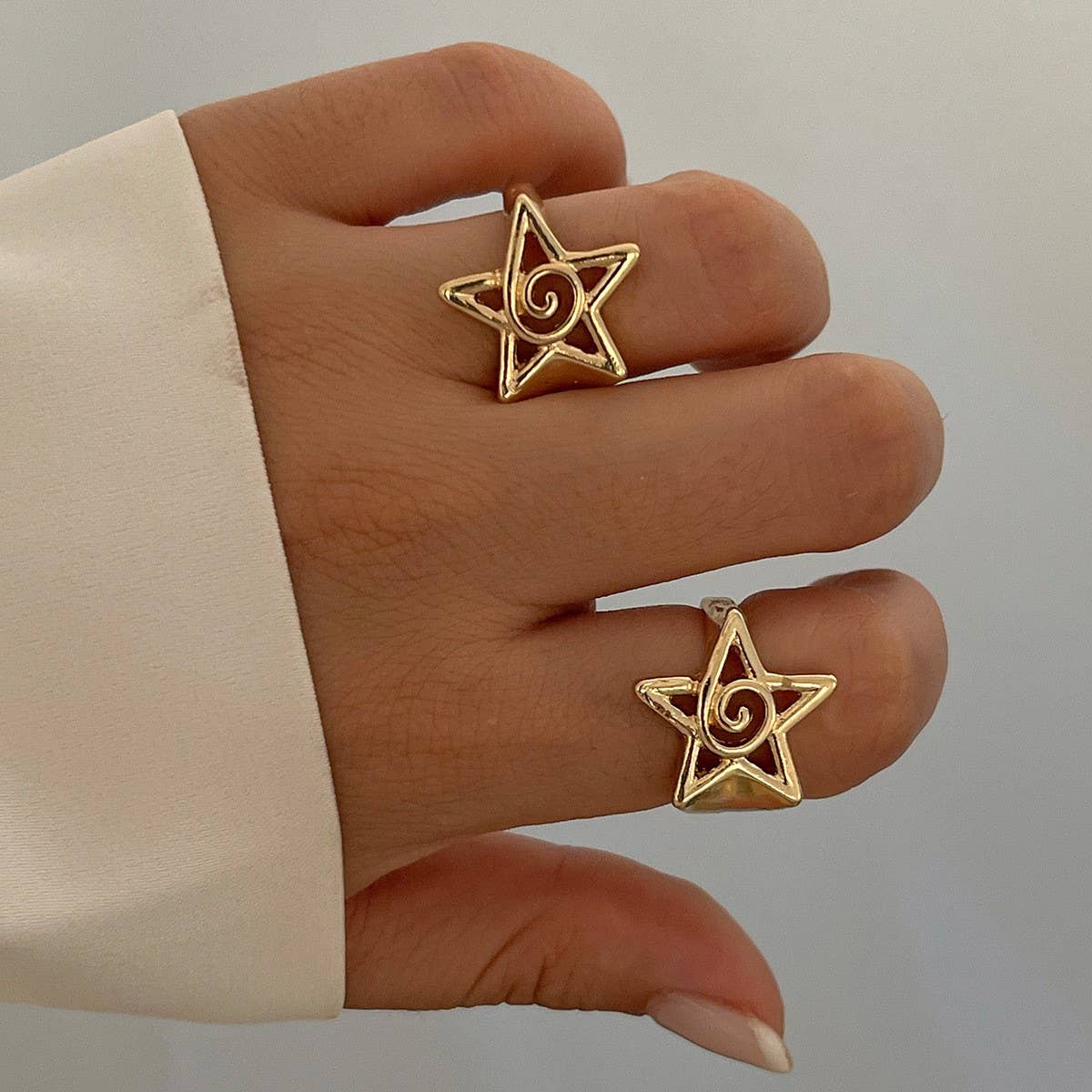 NEW FASHION FIVE-POINTED STAR OPEN ALLOY RING_CWMM3238