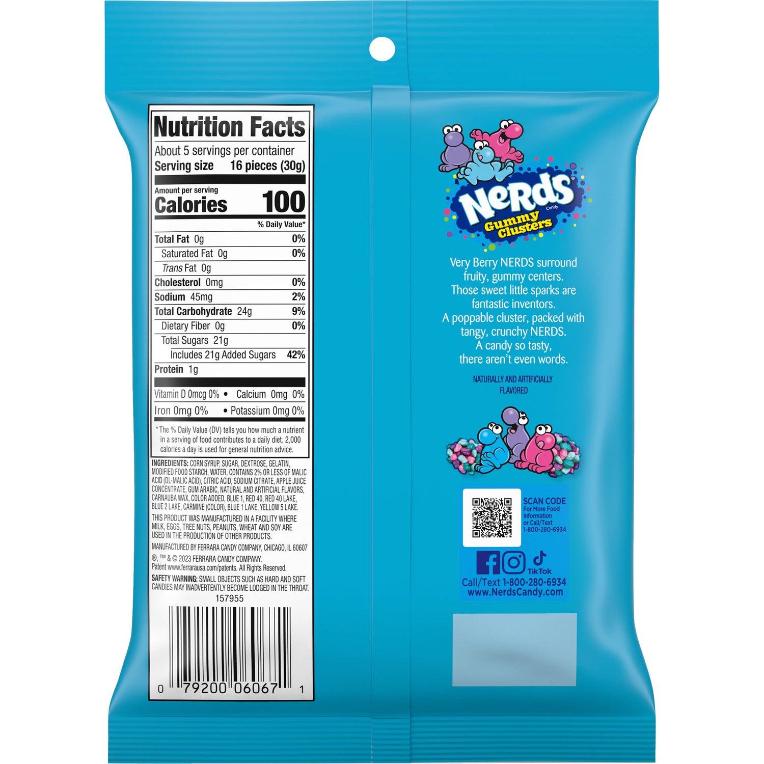 Nerds Gummy Clusters Very Berry 5oz Bag, 12ct