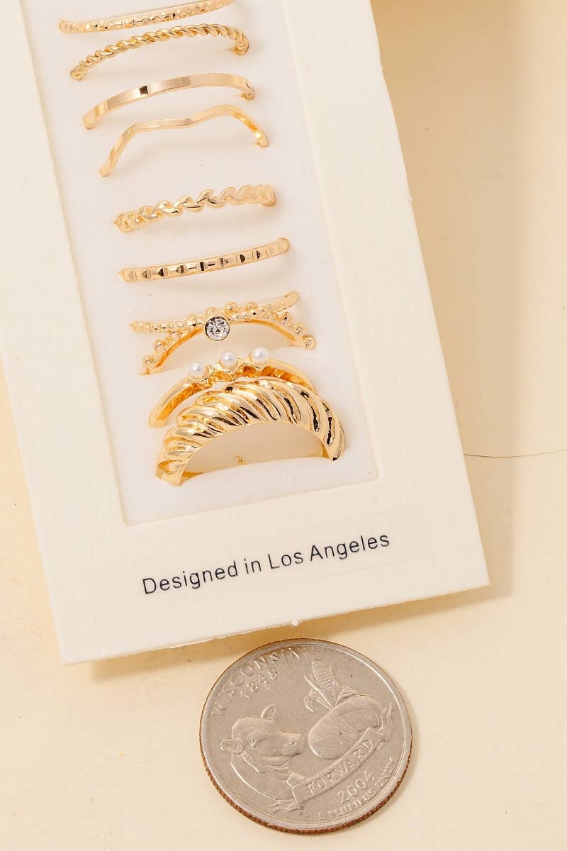 Assorted Dainty Band Rings Set