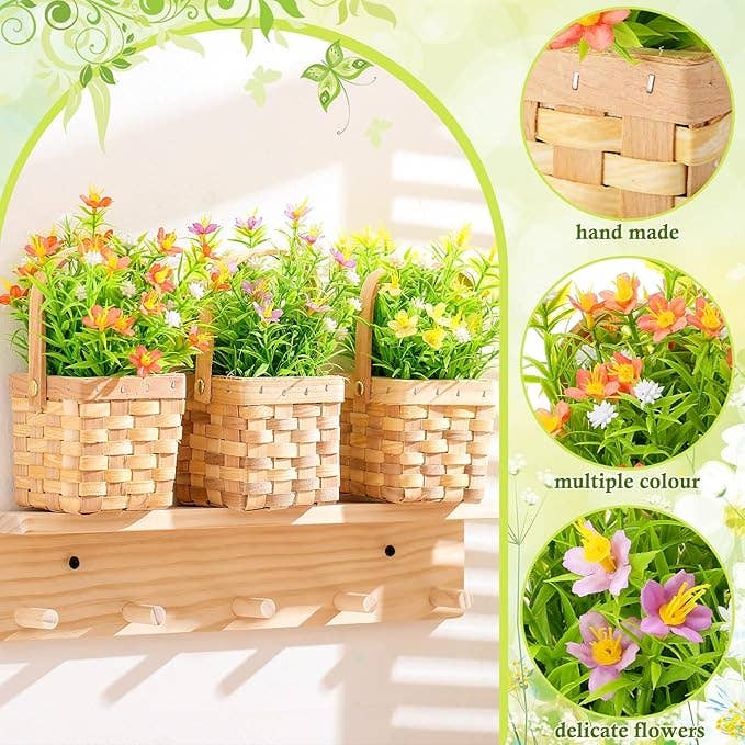 Artificial Spring Flower Basket – Gypsophila Hedyotis