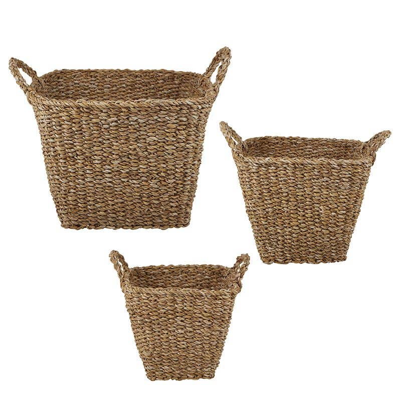 Sq Basket W Handles- large
