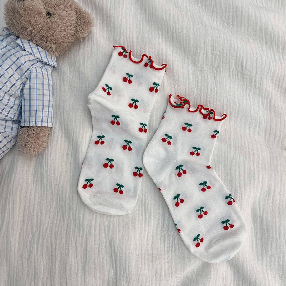 NEW ARRIVAL FOR WOMEN CUTE CHERRY COTTON SOCKS_CWMS0422
