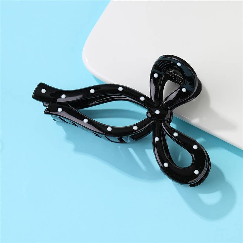 Polka Dot Bow Hair Claw Clips | 40H1094