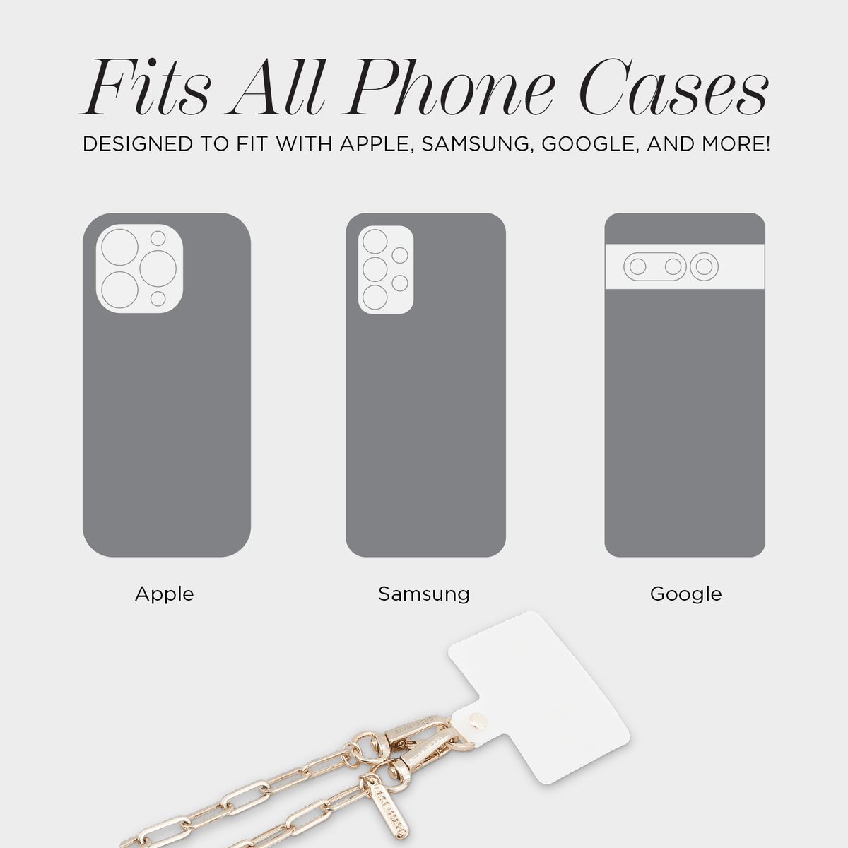 Gold Chain/Black Leather Phone Crossbody