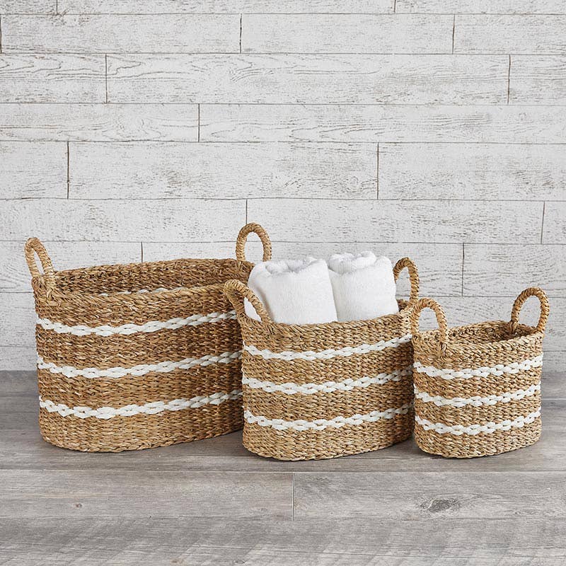Oval Basket W Handles- large