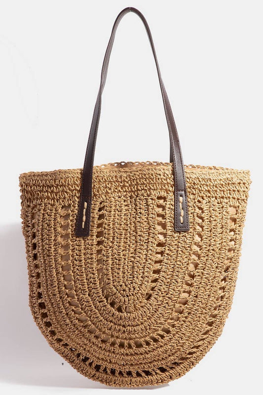 Straw Braided Rounded Tote Bag