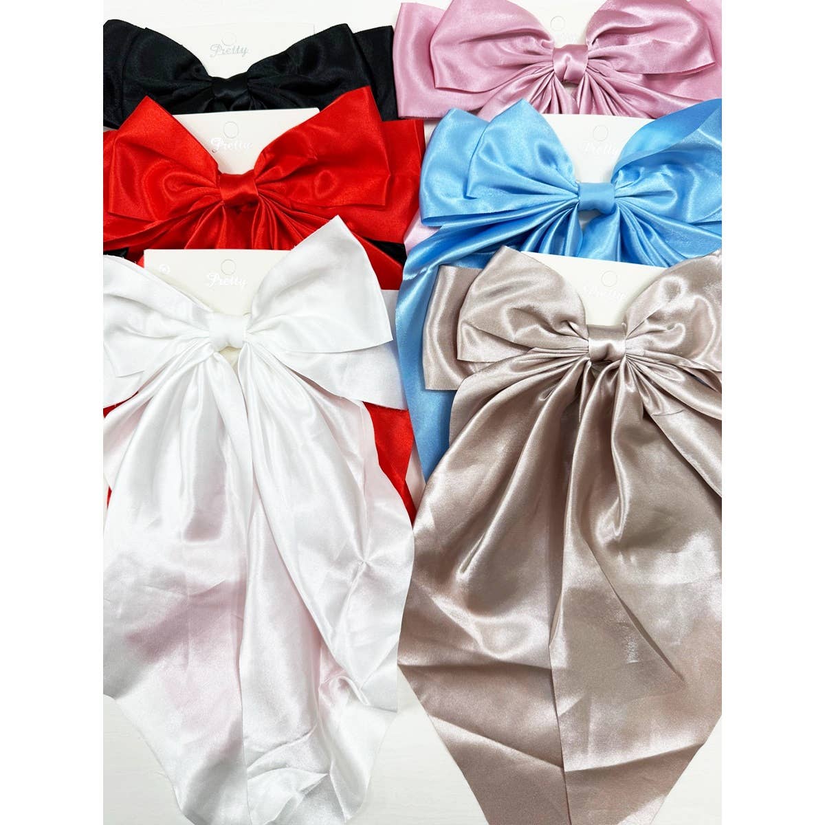 Solid Long Tail Satin Hair Bow Clip