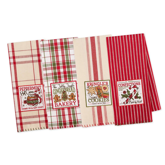 Holly Jolly Cookie Co Embellished Dishtowels Mixed