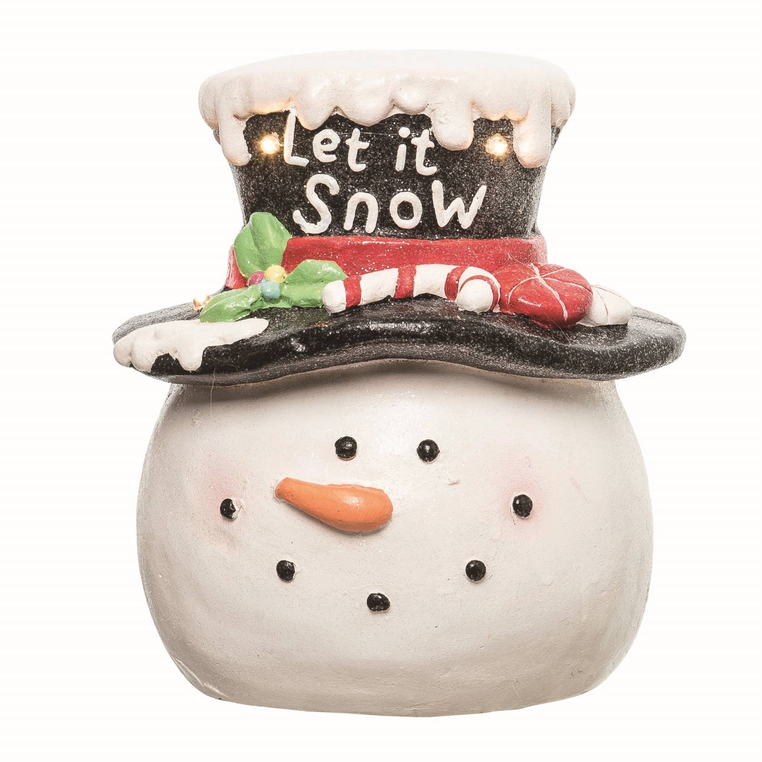 Resin White Light Up Jolly Let It SnowDecor