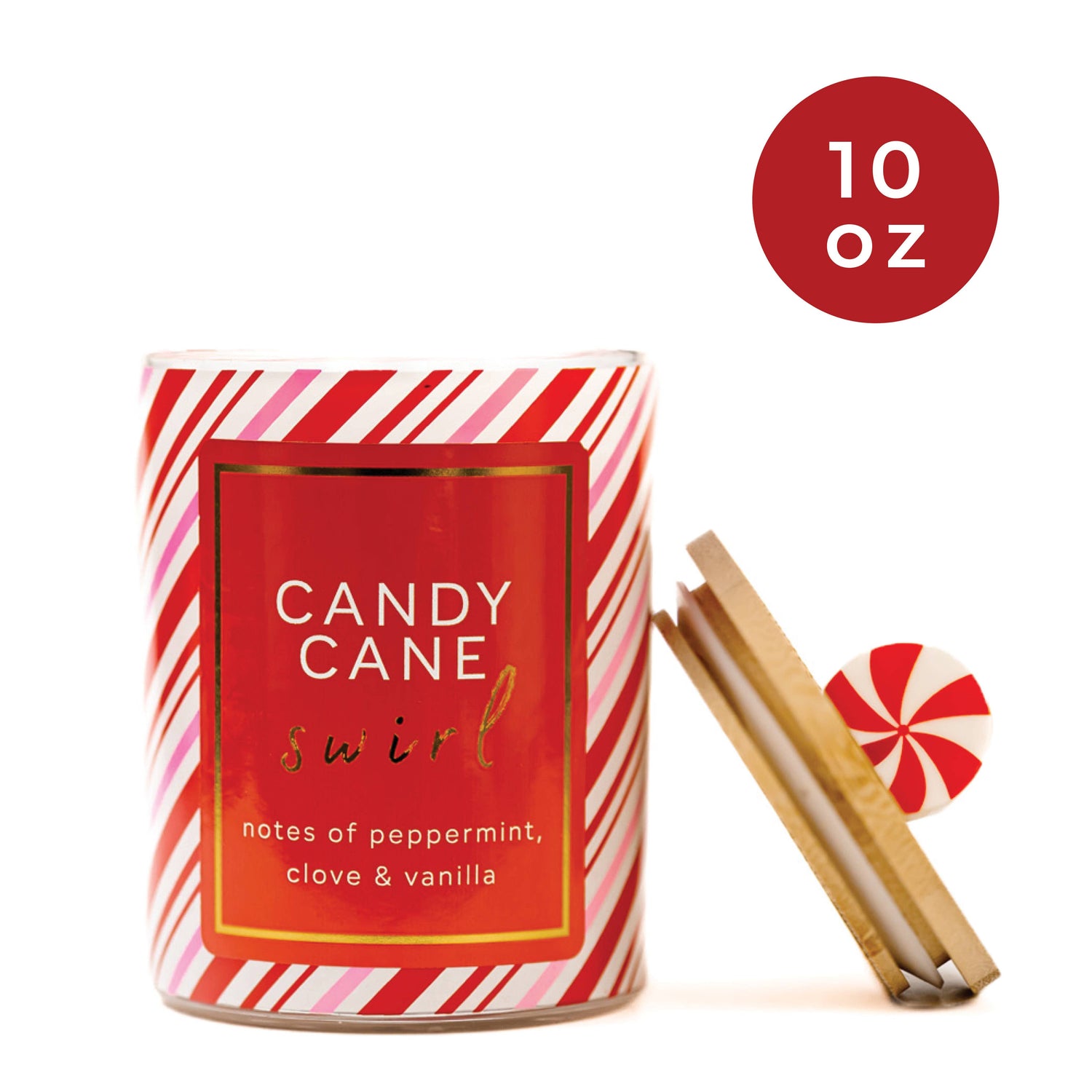 Seasonal Candle (10oz.) - Candy Cane Swirl