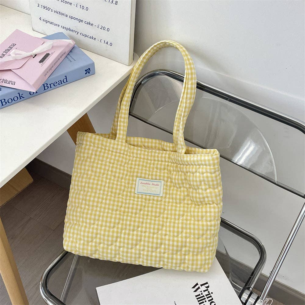 Patterned Quilted Tote Bag