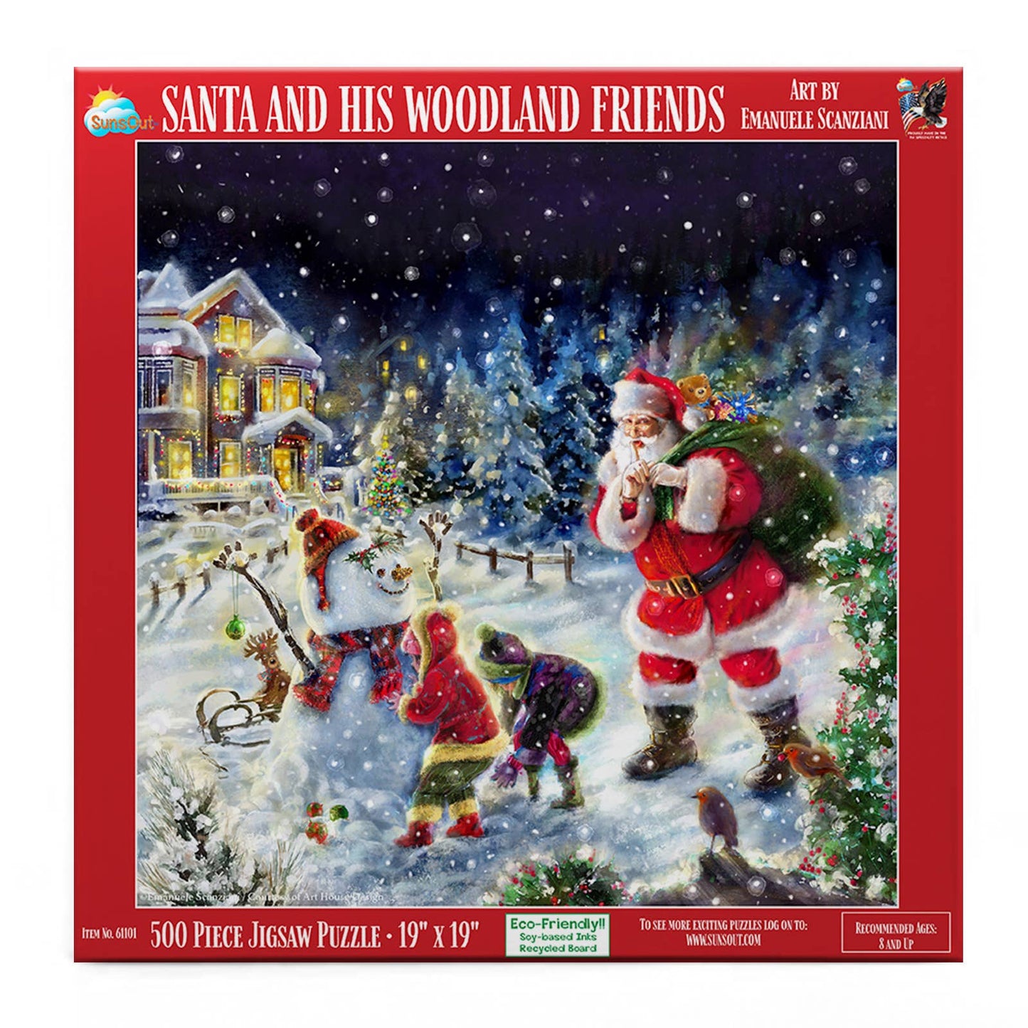 0776 Santa and His Woodland Friends 500 pc Puzzle