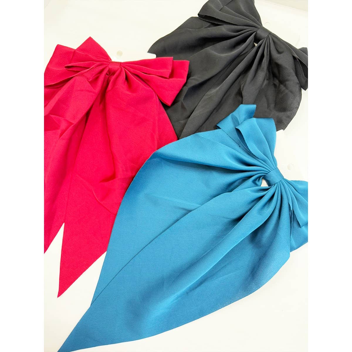 Long Tail Satin Hair Bow Clip- varied colors