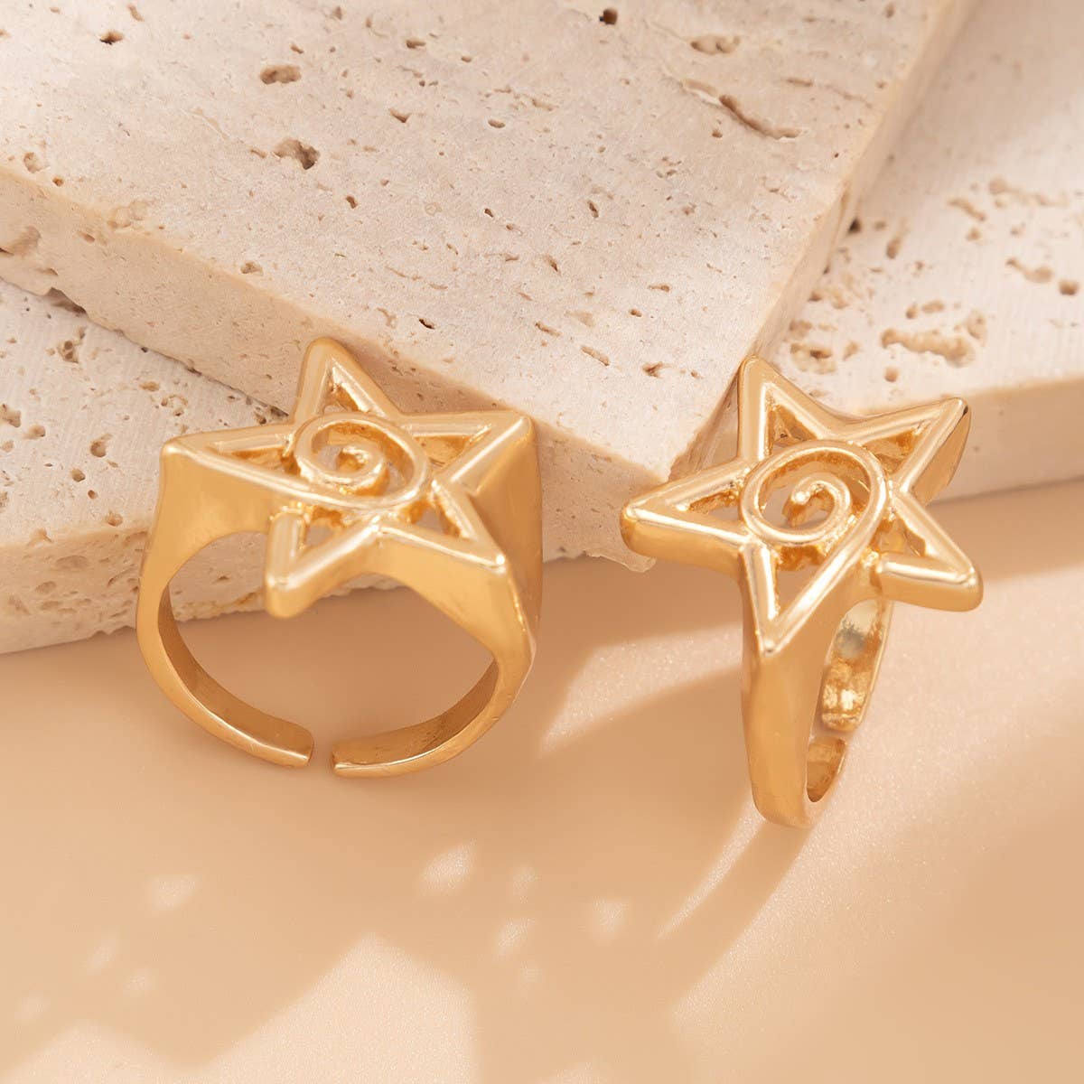 NEW FASHION FIVE-POINTED STAR OPEN ALLOY RING_CWMM3238
