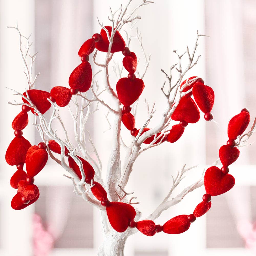 60" Red Puffy Heart Valentine's Day Garlands
