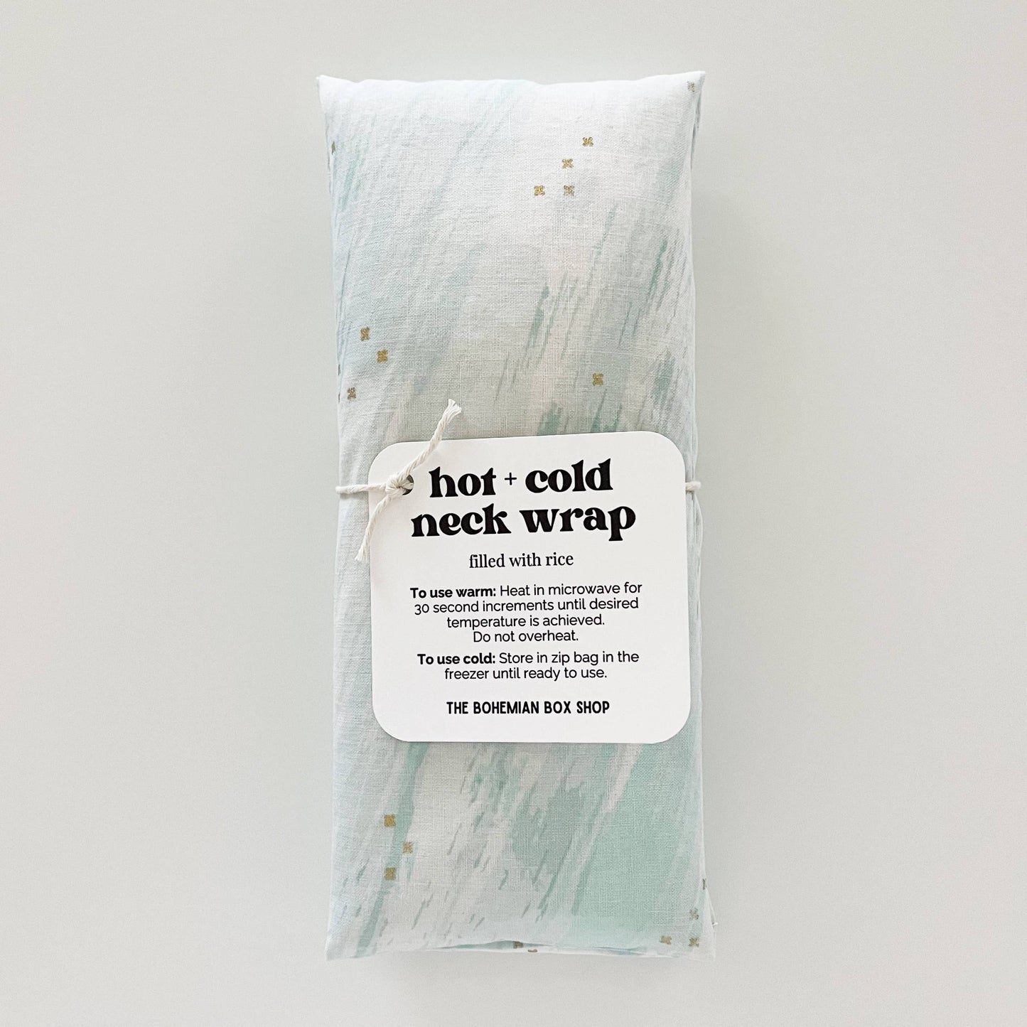 Hot & Cold Therapy Neck Wrap - Mint, White & Gold Stars