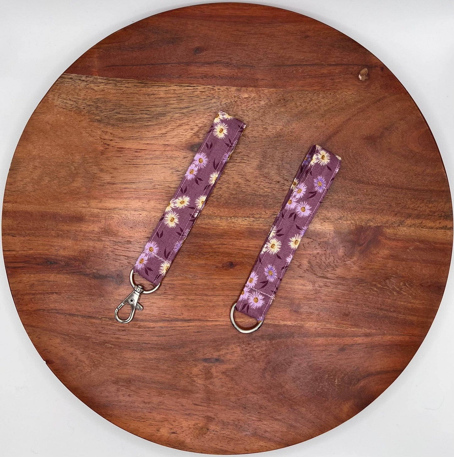 Purple and Yellow Floral Lanyard