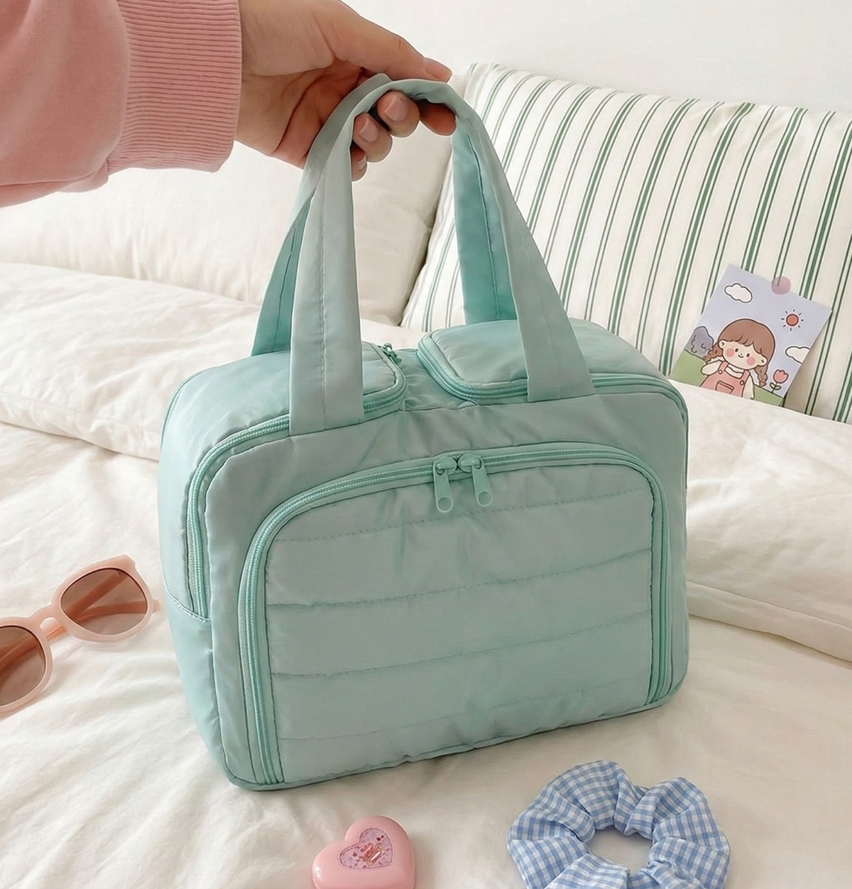 Multi-Compartment Makeup Travel Bag