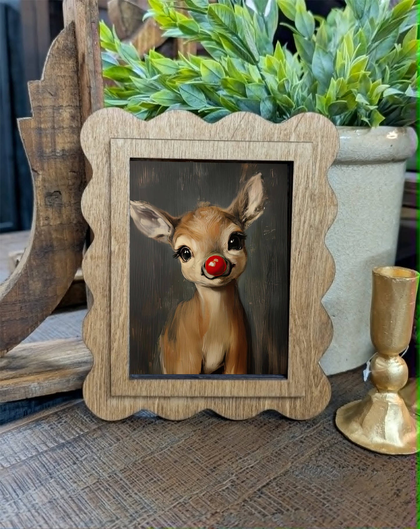 Scallop Rudolph Framed Canvas Art