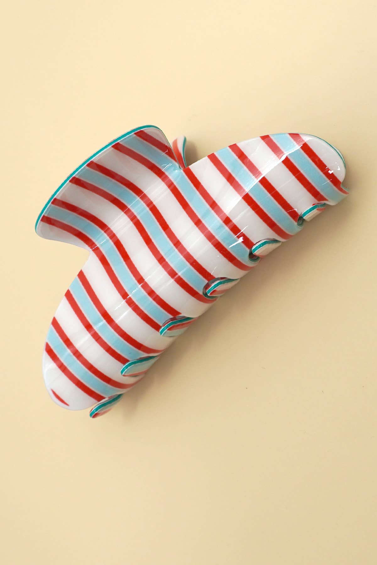 JUMBO STRIPE PLAID OVAL HAIR CLAW CLIPS | 40H1069