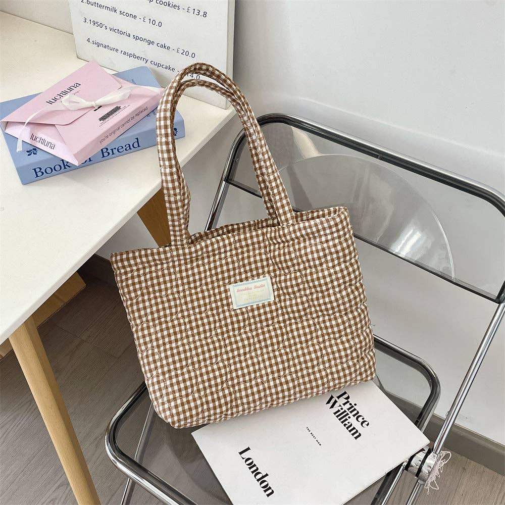 Patterned Quilted Tote Bag
