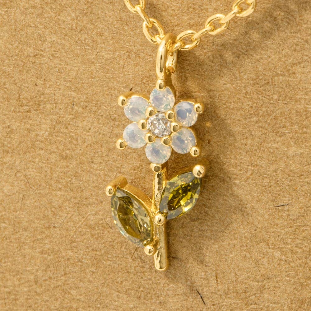 Cz Flower Pendant Necklace