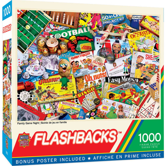 Flashbacks - Family Game Night 1000 Piece Puzzle
