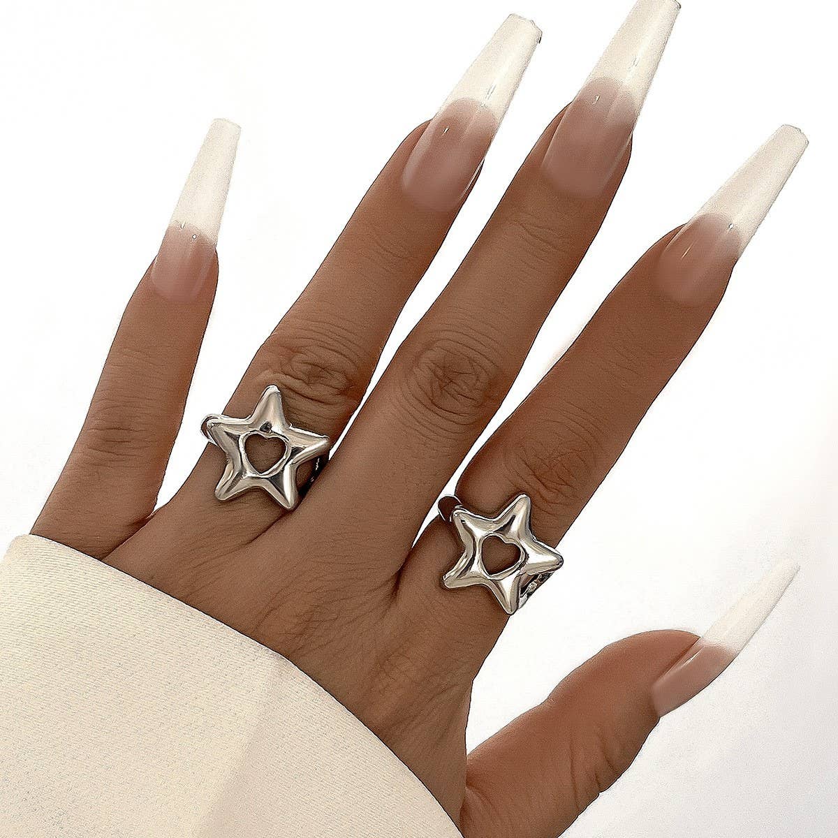 NEW FASHION FIVE-POINTED STAR OPEN ALLOY RING_CWMM3238