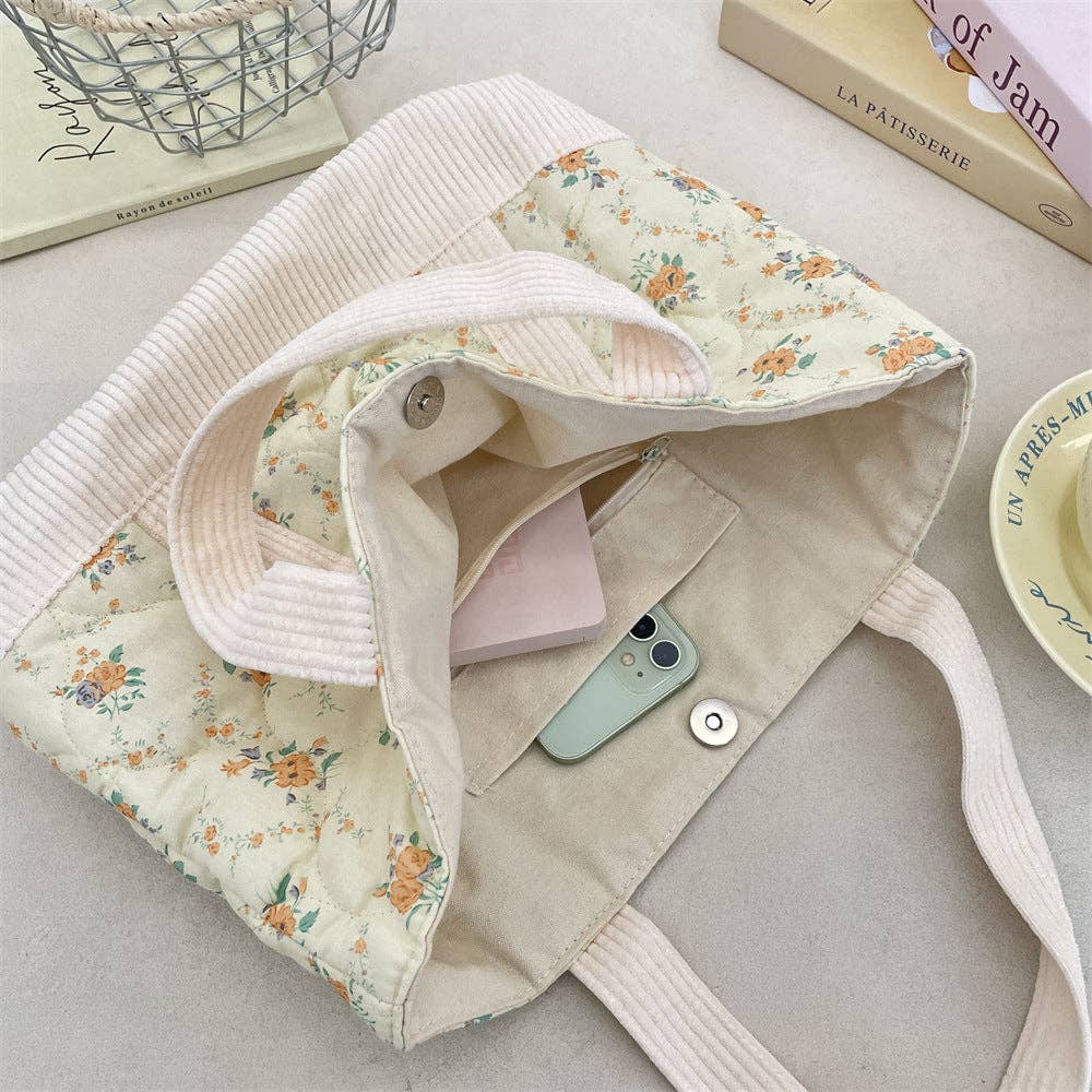 Floral Canvas Tote Bag
