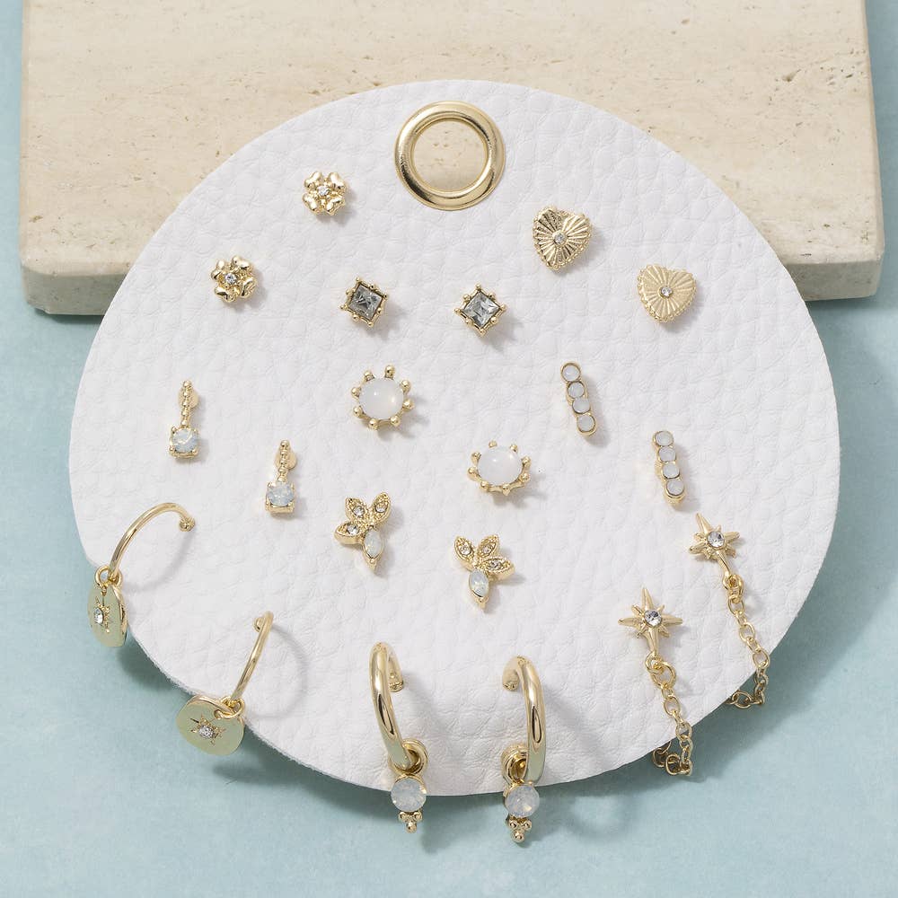 Assorted Stud Huggie And Drop Earring Set