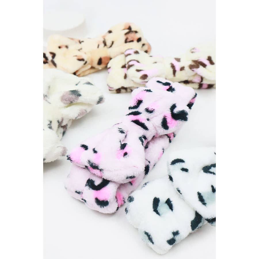 Leopard Print Beauty Spa Bow Headband