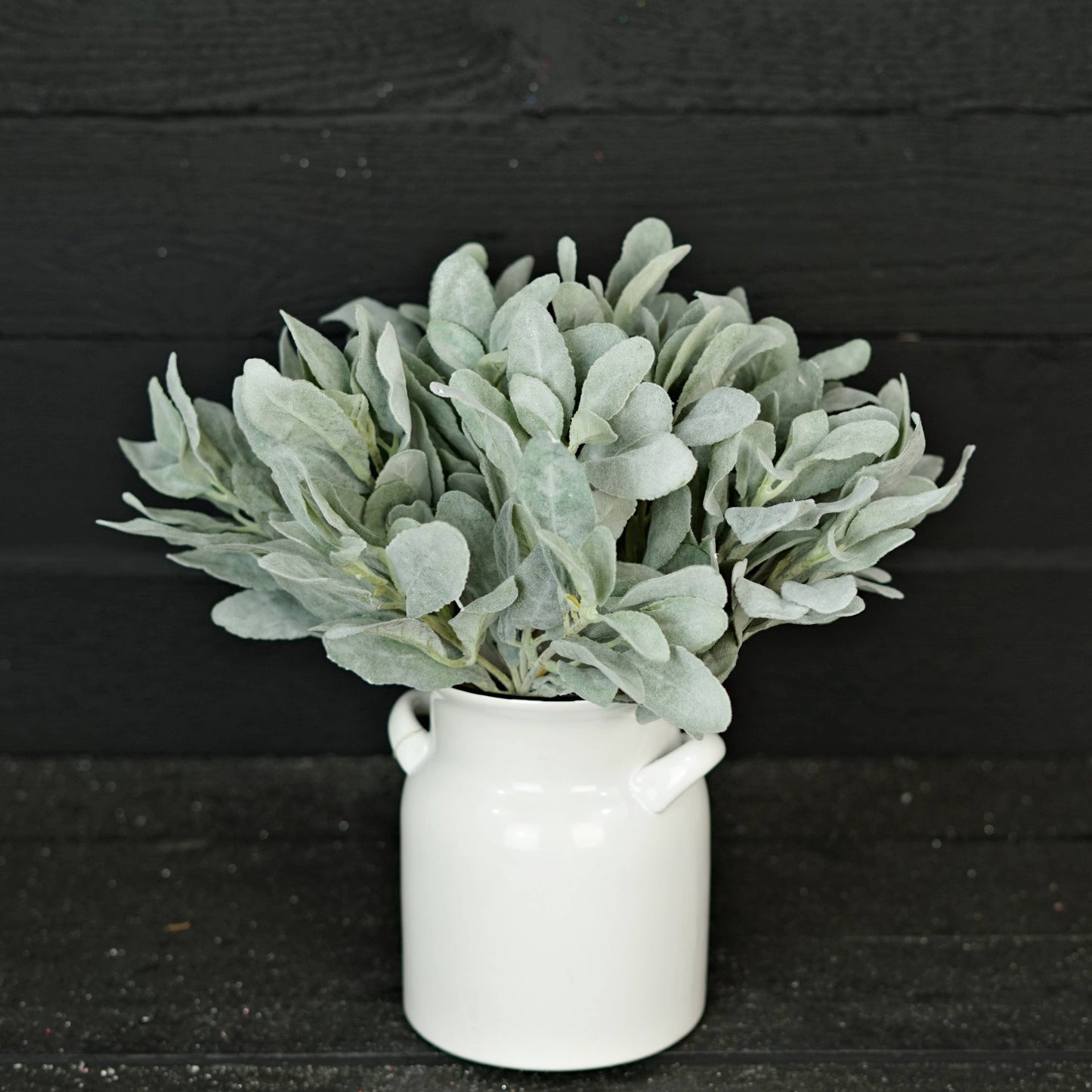 ISB79303- 14in Flocked Lamb Ear Leaves Bush