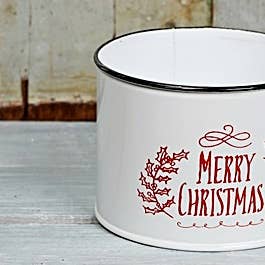 M11125- 4.75Dx3.5H Round Bucket-Merry Xmas