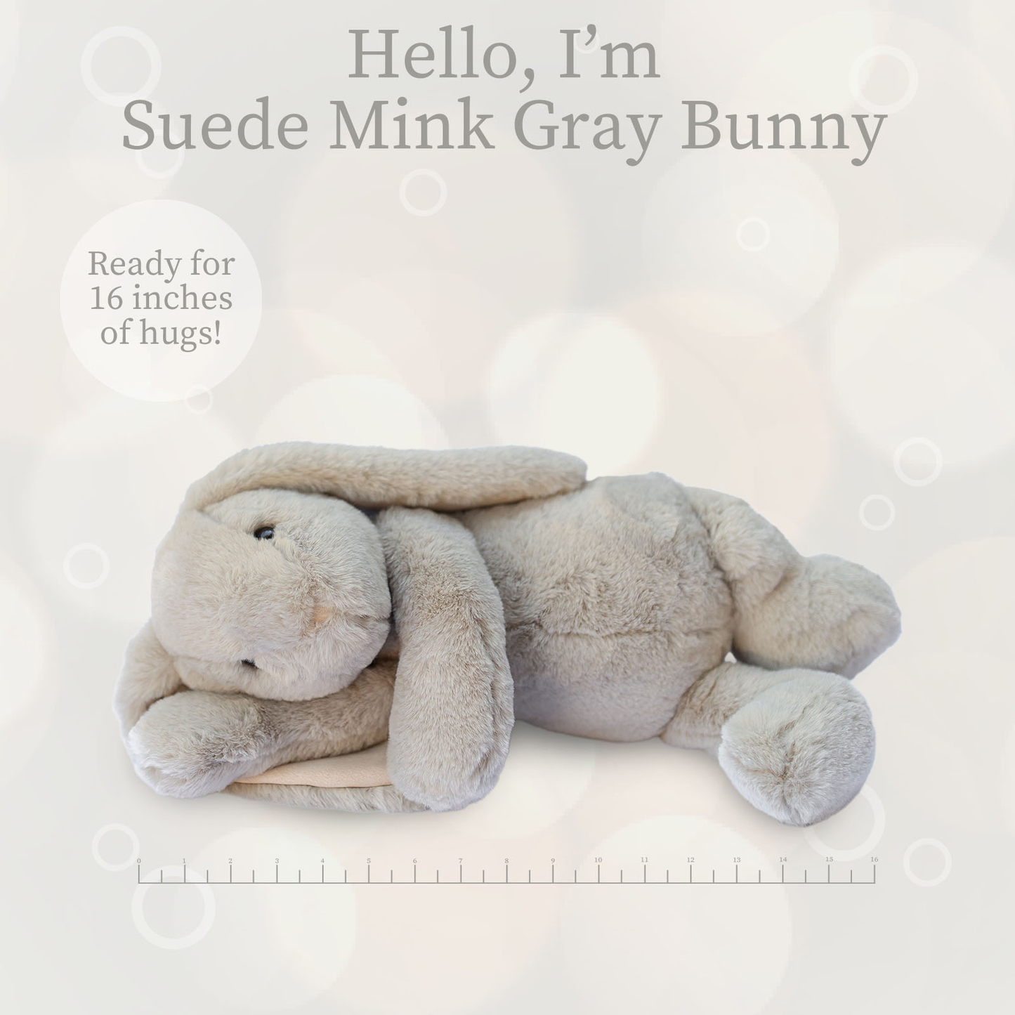 Suede Mink Bunny Gray Plush