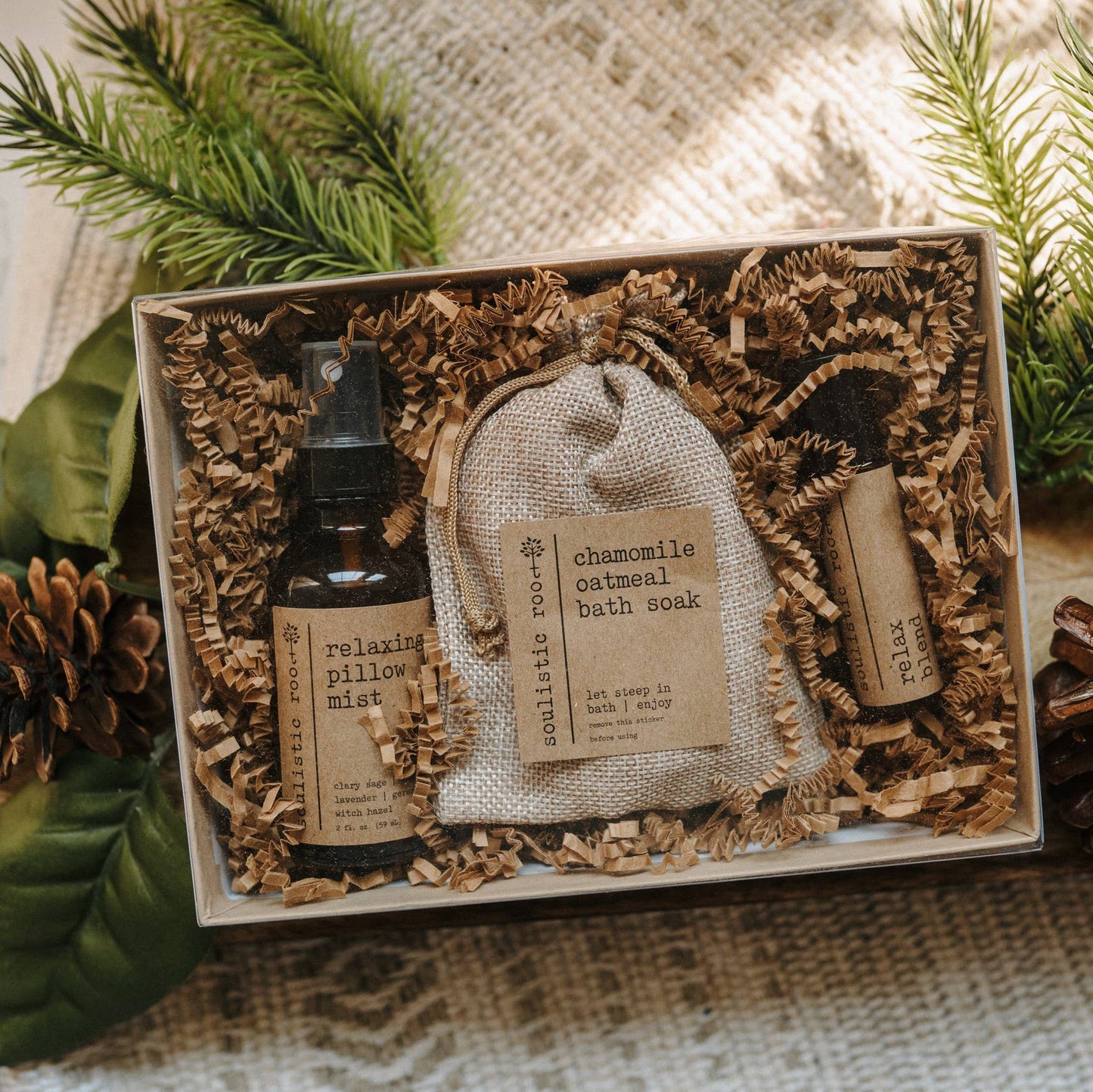 Relax Gift Set | Pillow Spray | Oatmeal | Relax Roller