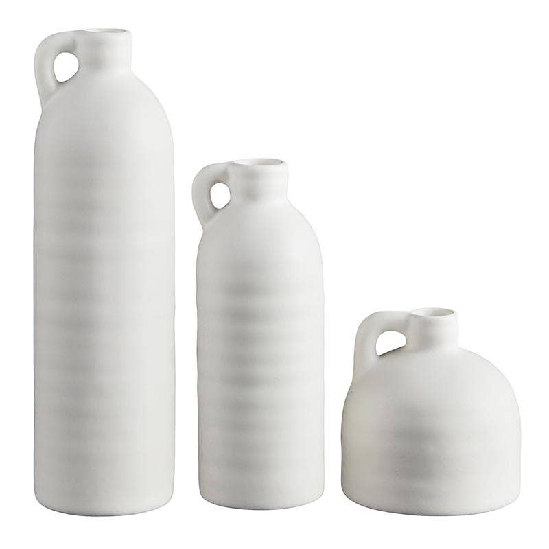 White Vase with Handle -large