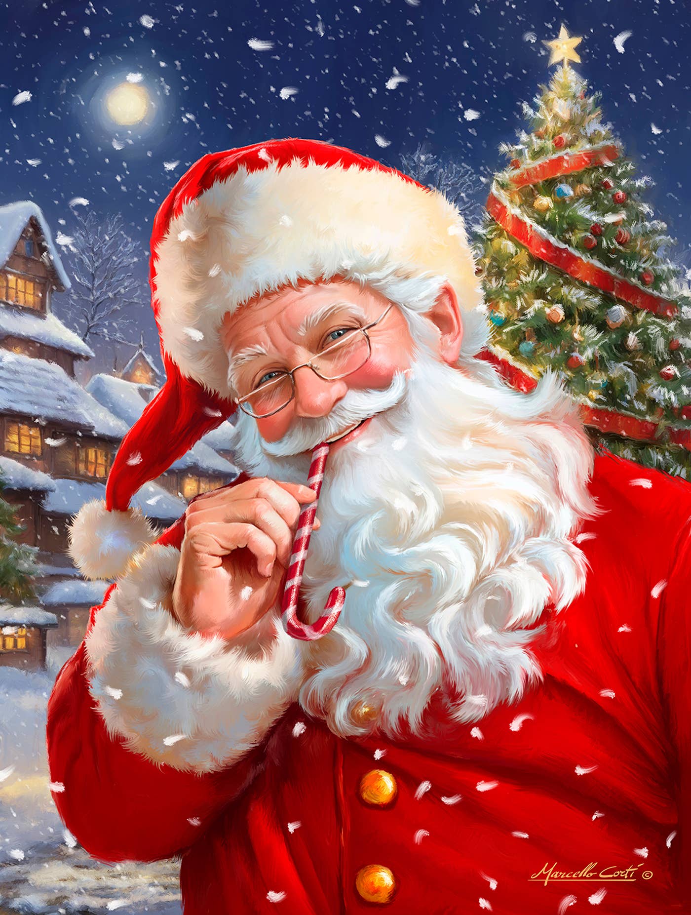 1320 Candy Cane Santa 500 pc Puzzle