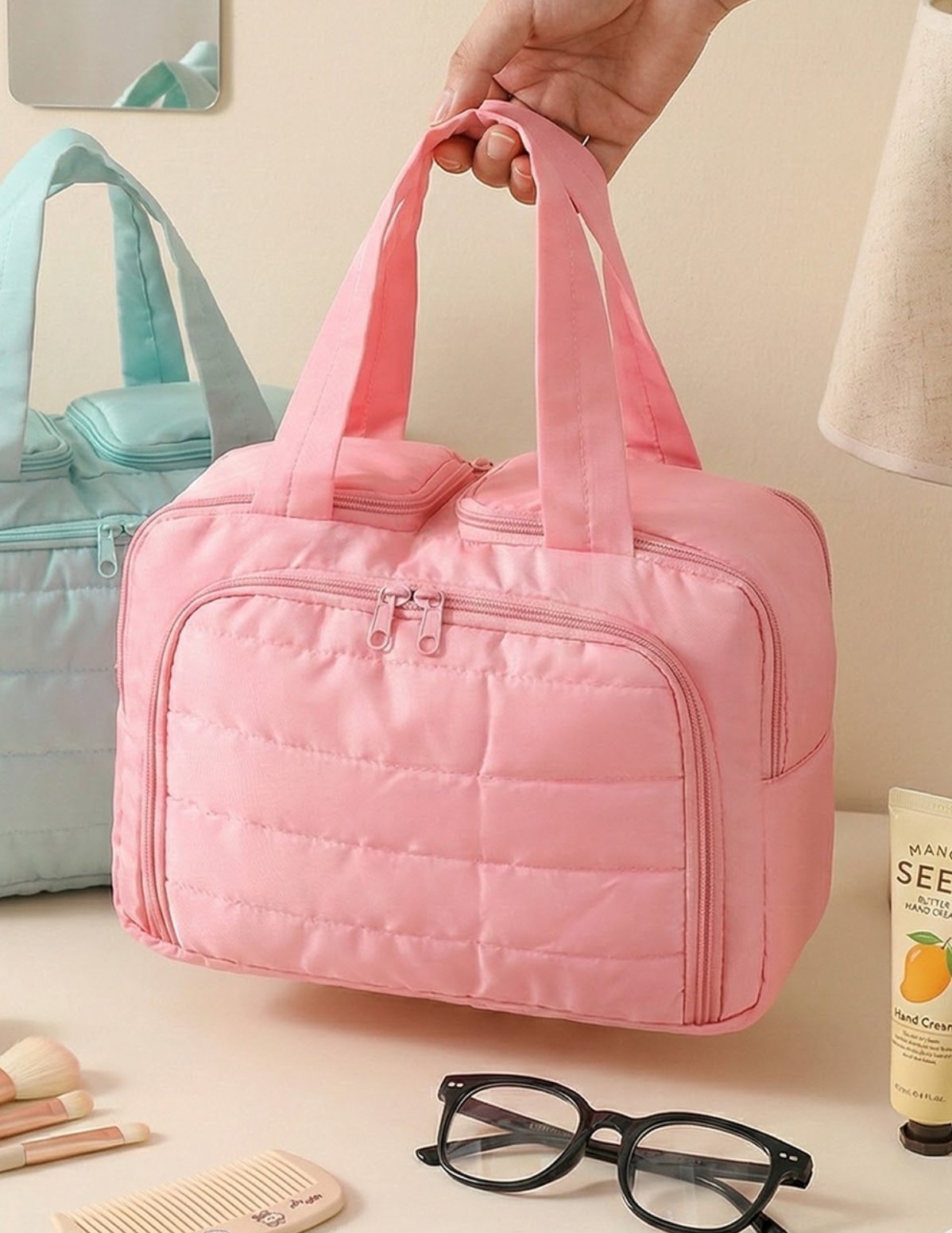 Multi-Compartment Makeup Travel Bag