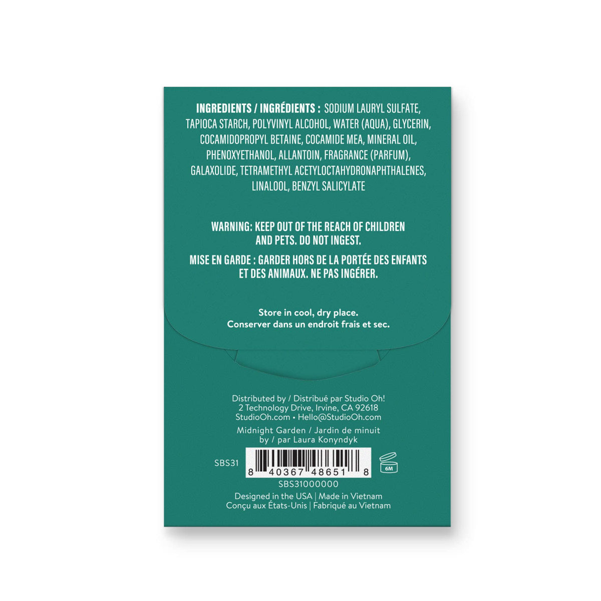 Midnight Garden Single-Use Soap Sheets
