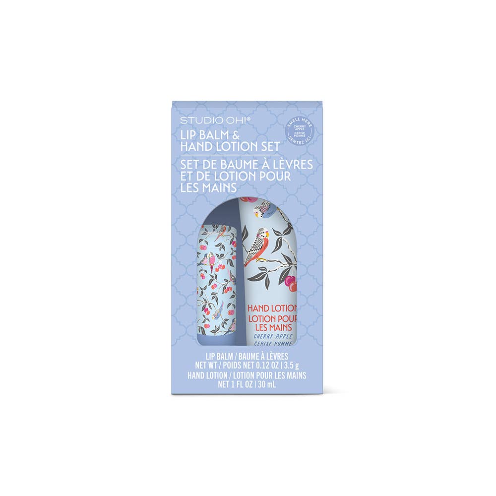 Birds in the Cherry Tree Lip Balm & Hand Lotion Set