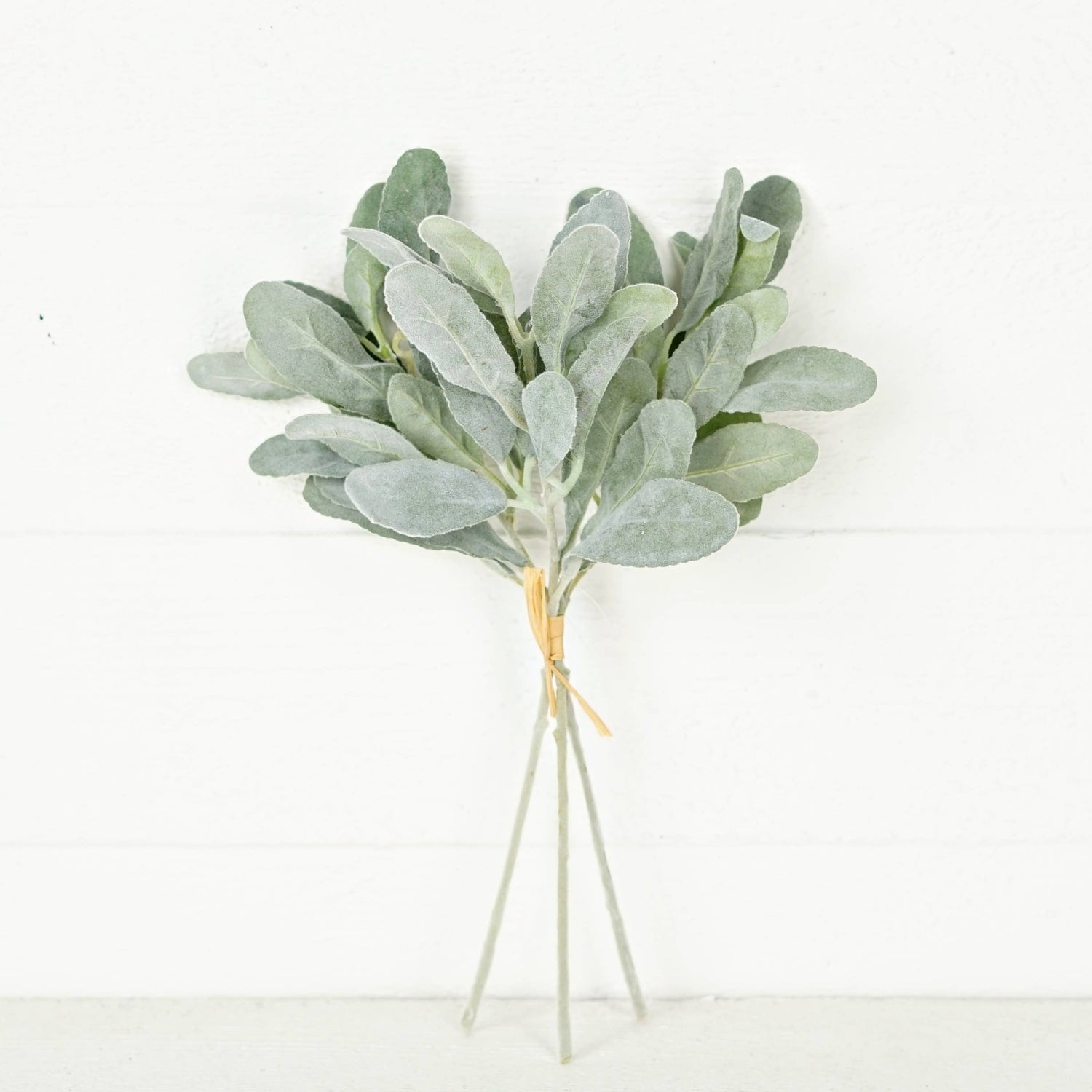 ISB79303- 14in Flocked Lamb Ear Leaves Bush