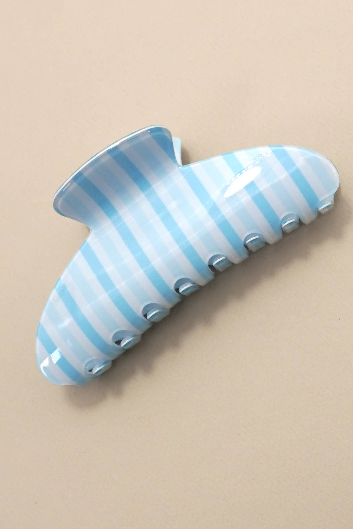 JUMBO STRIPE PLAID OVAL HAIR CLAW CLIPS | 40H1069