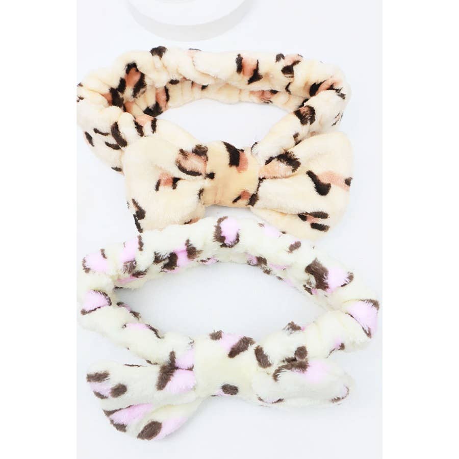 Leopard Print Beauty Spa Bow Headband