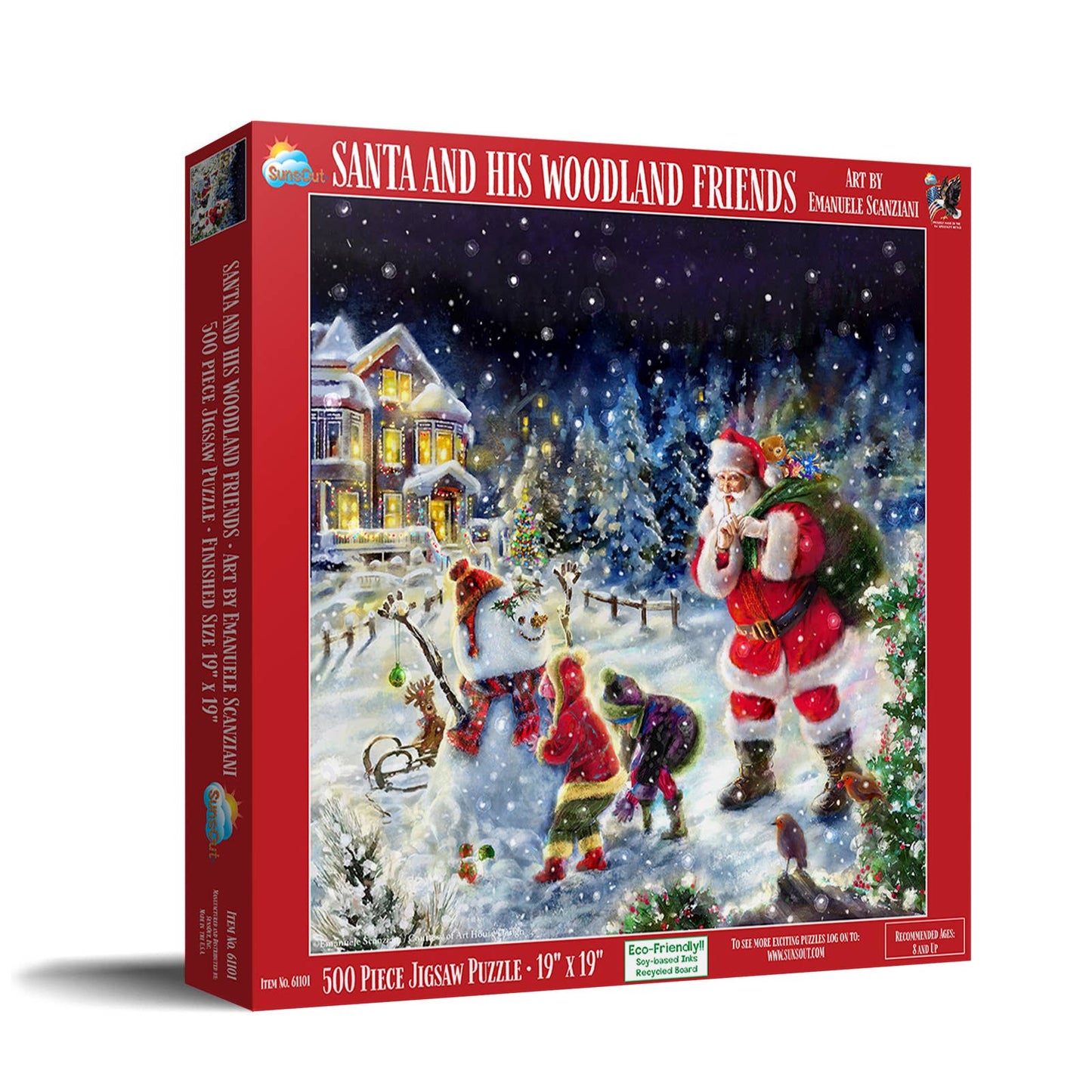 0776 Santa and His Woodland Friends 500 pc Puzzle