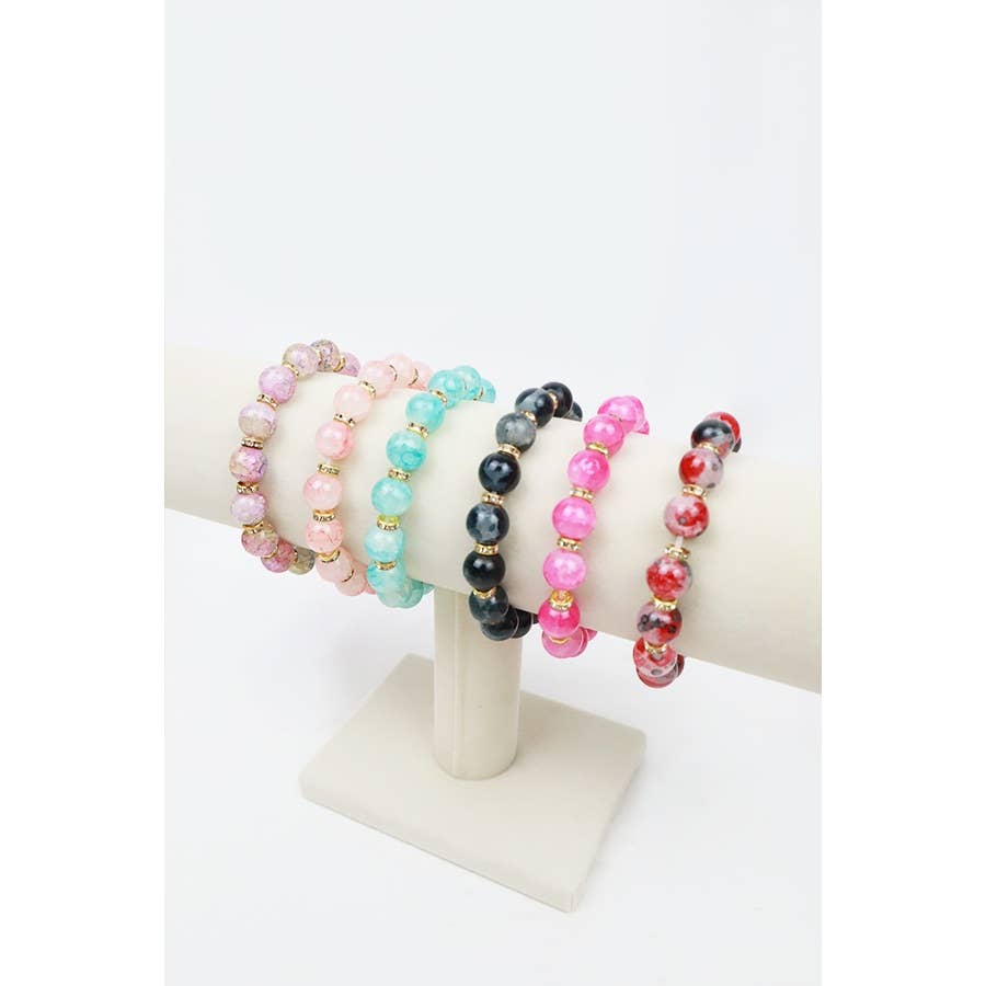 Soft Tone Beaded Stretch Glass Bracelets